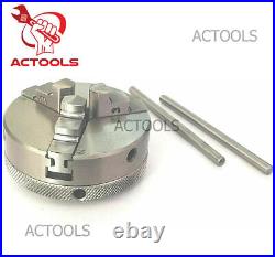 Tilting Rotary Table 4 100mm H V With 65mm 3 Jaw Chuck + Backplate + Tailstock