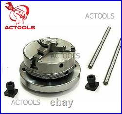 Tilting Rotary Table 4 100mm H V With 65mm 3 Jaw Chuck + Backplate + Tailstock