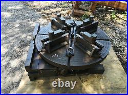 Troyke 36 horizontal vertical POWERED rotary table U-36-P withChuck 4 Jaws 1027