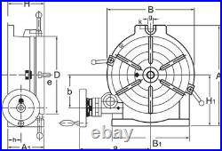 VERTEX HV-6 (4-Slot) 6 Horizontal/Vertical Rotary Table with 4-Slot Face Plate