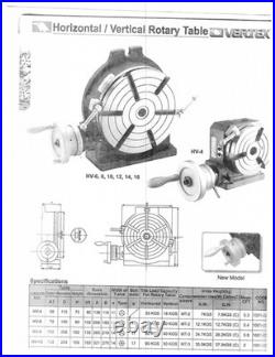 VERTEX HV-6 (4-Slot) 6 Horizontal/Vertical Rotary Table with 4-Slot Face Plate