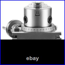 VEVOR 4 Rotary Table Horizontal/Vertical with 80mm 3-Jaw Chuck & M10 Bolts