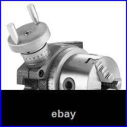 VEVOR 4 Rotary Table Horizontal/Vertical with 80mm 3-Jaw Chuck & M10 Bolts