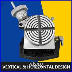 VEVOR Rotary Table Horizontal Vertical Tilting 4-Slot 100mm for Milling Machine