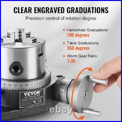 VEVOR Rotary Table for Milling Machines, 4''/ 100 mm, Horizontal Vertical Model