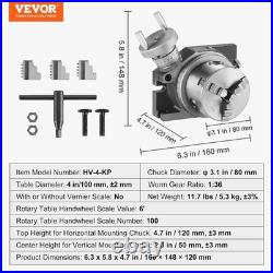 VEVOR Rotary Table for Milling Machines, 4''/ 100 mm, Horizontal Vertical Model
