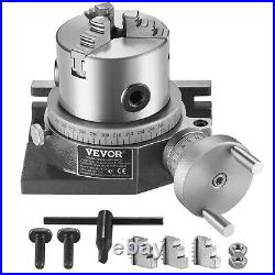 VEVOR Rotary Table for Milling Machines 4'' Horizontal Vertical with 3-Jaw Chuck
