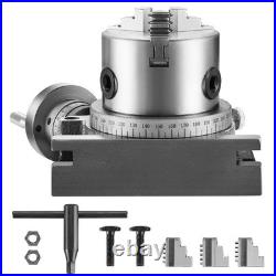 VEVOR Rotary Table for Milling Machines 4'' Horizontal Vertical with 3-Jaw Chuck