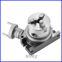 VEVOR Rotary Table for Milling Machines 4'' Horizontal Vertical with 3-Jaw Chuck