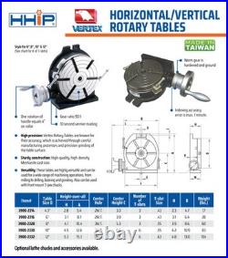 Vertex 6 Horizontal/vertical Rotary Table Made In Taiwan (3900-2316)