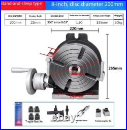 Vertical/Horizontal Milling Machine Indexing Rotary Table 3/4/5/6/8/10 Inch