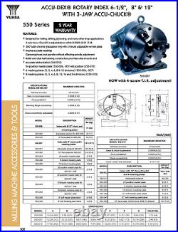 Yuasa 550-007 Accu-dex Rotary Index Super Spacer With 8 3-jaw Accu-chuck